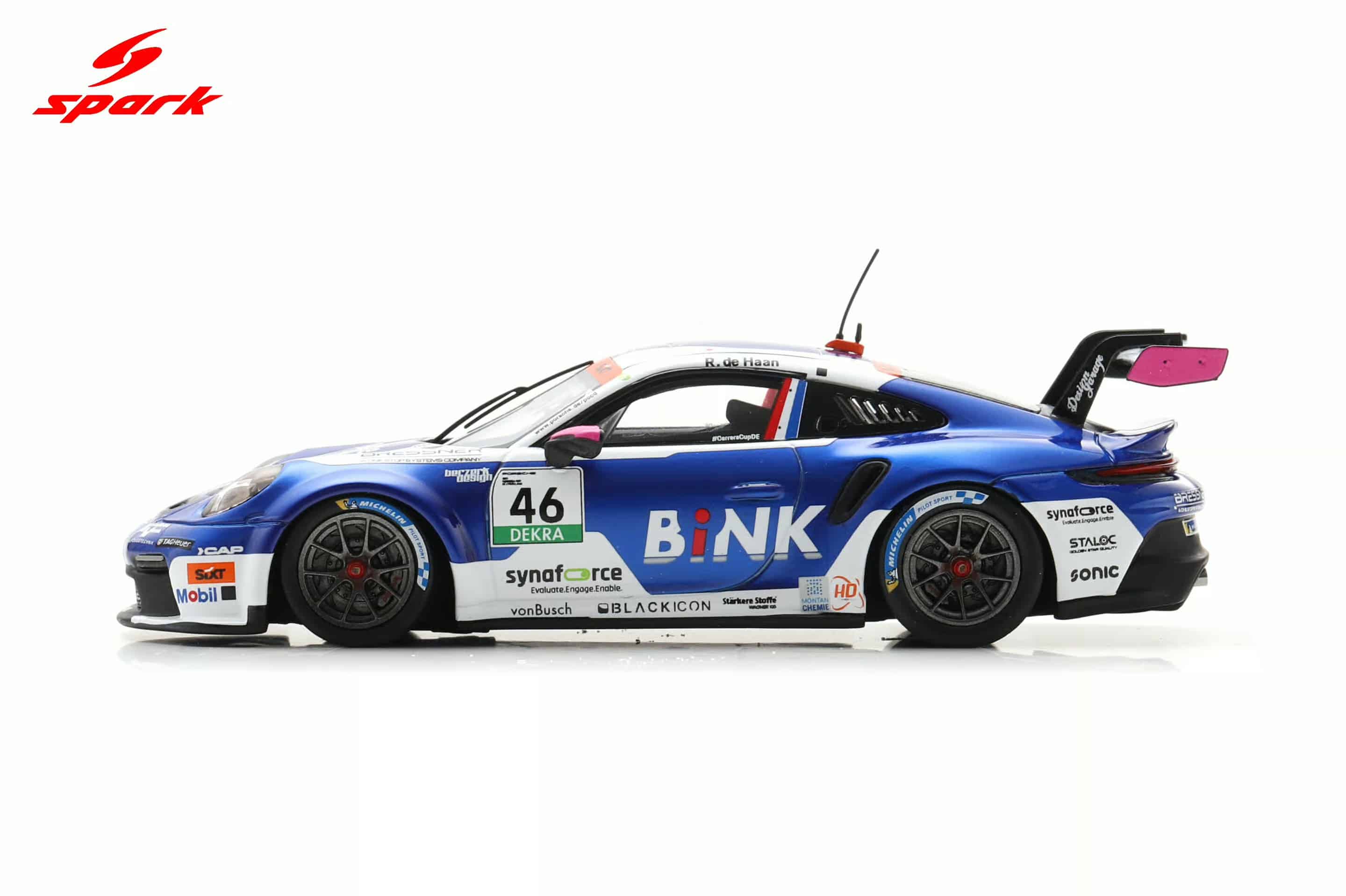 Spark 1:43 Porsche 911 GT3 Cup No.46 Robert de Haan Porsche Carrera Cup Germany Champion 2025 (SG464) Resin Model 4 Spark 1:43 Porsche 911 GT3 Cup No.46 Robert de Haan Porsche Carrera Cup Germany Champion 2025 (SG464) Resin Model - Image 4