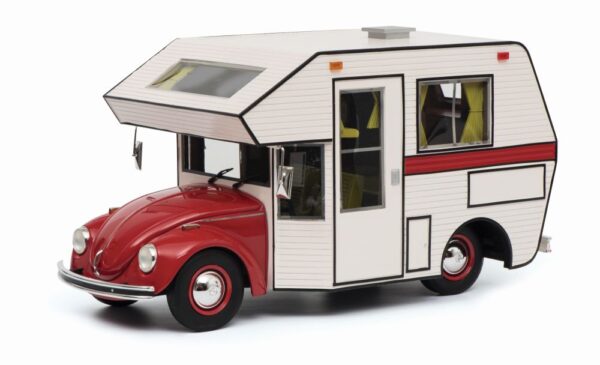 Schuco 450011200 1:18 Volkswagen Kafer Campervan Motorhome 1977 Red resin model
