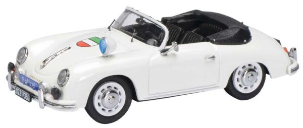 Schuco 1:43 Porsche 356A Cabriolet Police Polizia Diecast Model 02566