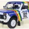 Solido 1:18 Lada Niva White #182 Jabouille/Sardou Paris-Dakar 1984