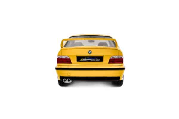 Solido 1:18 BMW M3 (E36) Coupe Dakar Yellow 1991 (S1803917) Diecast Model 13 Solido 1:18 BMW M3 (E36) Coupé Solido Works Dakar Yellow 1991 (S1803917) diecast model – rear view