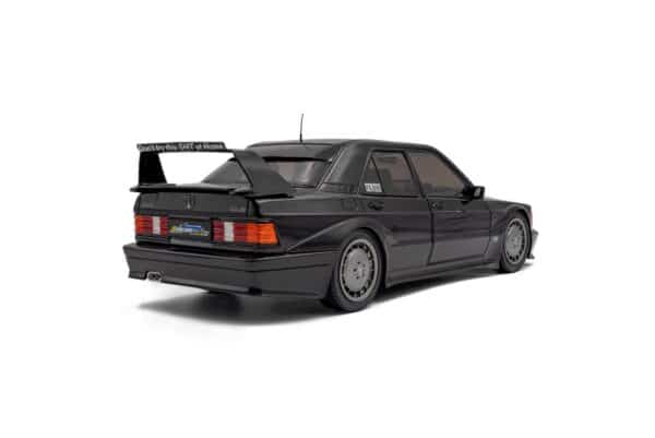 Solido 1:18 Mercedes-Benz 190 EVO II Black Solido Works 1990 (S1801012) Diecast Model 8 Solido 1:18 Mercedes-Benz 190 E (W201) Evo II Solido Works Black 1990 (S1801012) diecast model – rear three-quarter view