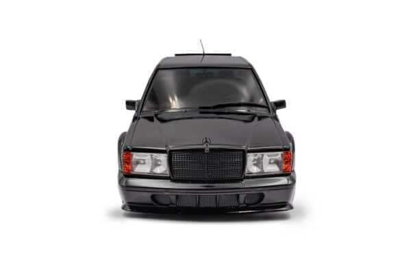 Solido 1:18 Mercedes-Benz 190 EVO II Black Solido Works 1990 (S1801012) Diecast Model 11 Solido 1:18 Mercedes-Benz 190 E (W201) Evo II Solido Works Black 1990 (S1801012) diecast model – front view