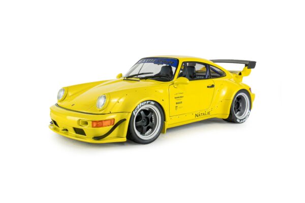 Solido 1:18 RWB Porsche 911 Bodykit Natalie Yellow 2023 (S1807518) diecast model – front three-quarter view