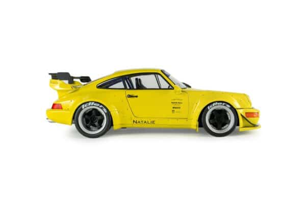 Solido 1:18 Porsche 911 (964) RWB Natali Yellow 2023 (S1807518) Diecast Model 17 Solido 1:18 RWB Porsche 911 Bodykit Natalie Yellow 2023 (S1807518) diecast model – side profile
