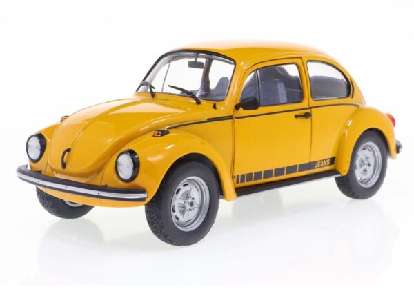 Solido 1:18 Volkswagen Beetle 1303 'Jeans' Orange 1974 (S1800522) diecast model – front three-quarter view