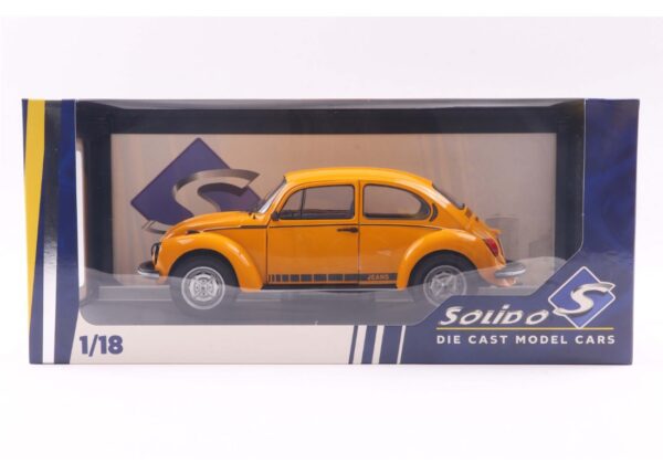 Solido 1:18 Volkswagen Beetle 1303 Jeans Yellow 1974 (S1800522) Diecast Model 7 Solido 1:18 Volkswagen Beetle 1303 'Jeans' Orange 1974 (S1800522) diecast model – in retail packaging