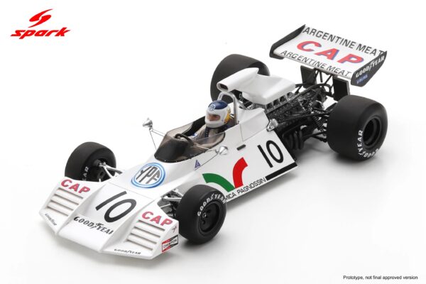 Spark 1:18 Brabham BT42 No.10 3rd French GP 1973 Carlos Reutemann (18S544) Diecast Model - Image 1