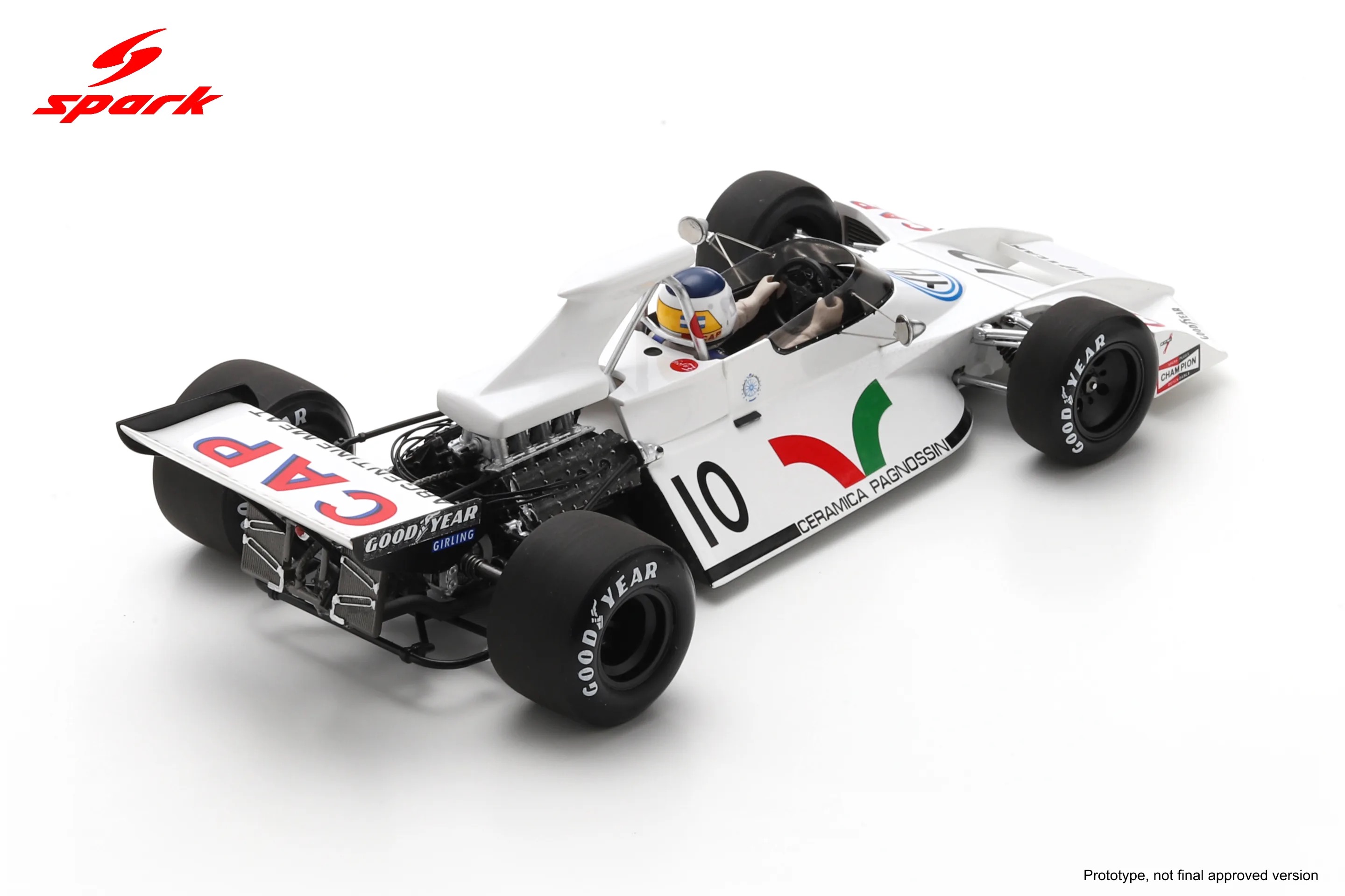 Spark 1:18 Brabham BT42 No.10 Carlos Reutemann 3rd French GP 1973 (18S544) - Resin Model 2 Spark 1:18 Brabham BT42 No.10 3rd French GP 1973 Carlos Reutemann (18S544) Diecast Model - Image 3