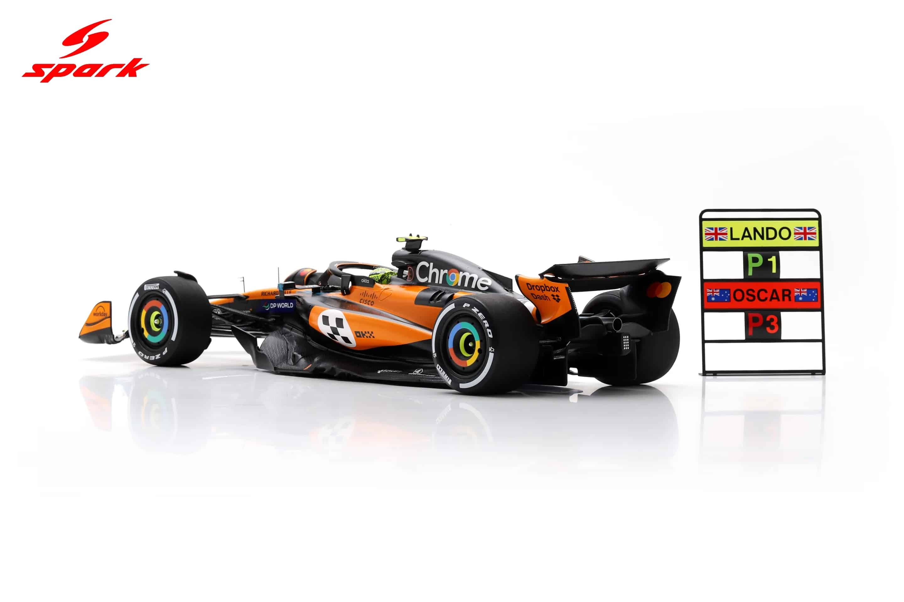 Spark 1:18 McLaren MCL39 No.4 Lando Norris Winner Monaco GP 2025 with Pitboard (18S1011) Resin Model 4 Spark 1:18 McLaren MCL39 No.4 Lando Norris Winner Monaco GP 2025 (18S1011) Resin Model - Image 4