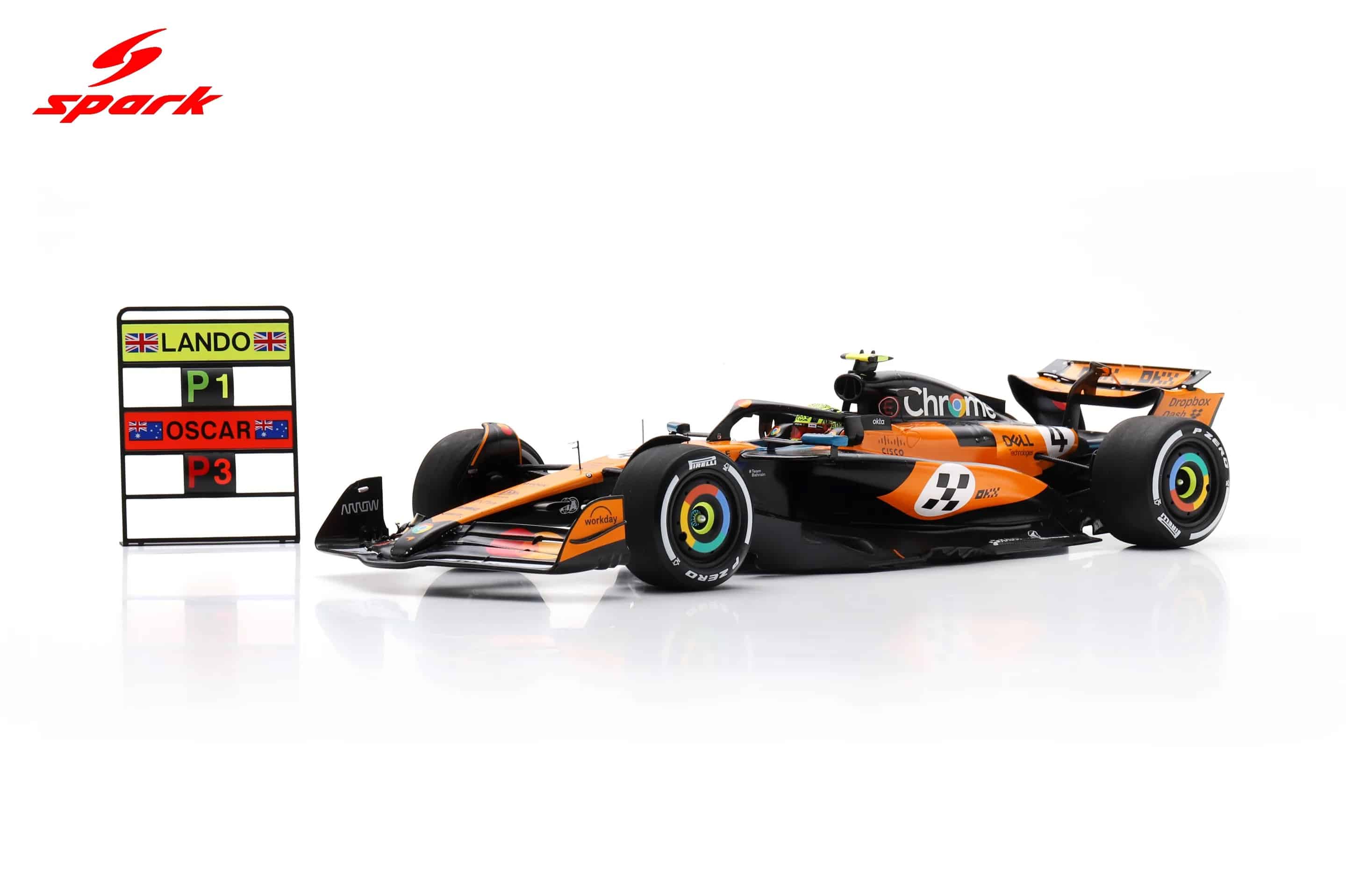 Spark 1:18 McLaren MCL39 No.4 Lando Norris Winner Monaco GP 2025 with Pitboard (18S1011) Resin Model 5 Spark 1:18 McLaren MCL39 No.4 Lando Norris Winner Monaco GP 2025 (18S1011) Resin Model - Image 5