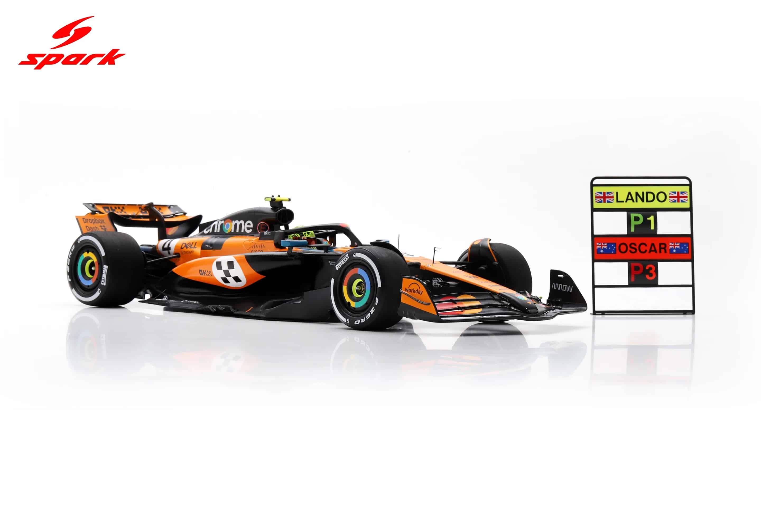 Spark 1:18 McLaren MCL39 No.4 Lando Norris Winner Monaco GP 2025 with Pitboard (18S1011) Resin Model 6 Spark 1:18 McLaren MCL39 No.4 Lando Norris Winner Monaco GP 2025 (18S1011) Resin Model - Image 6