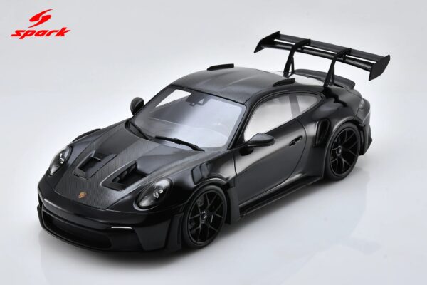 Spark 1:18 Porsche 911 992 GT3 RS Black Weissach Package (18S1086) Diecast Model - Image 1