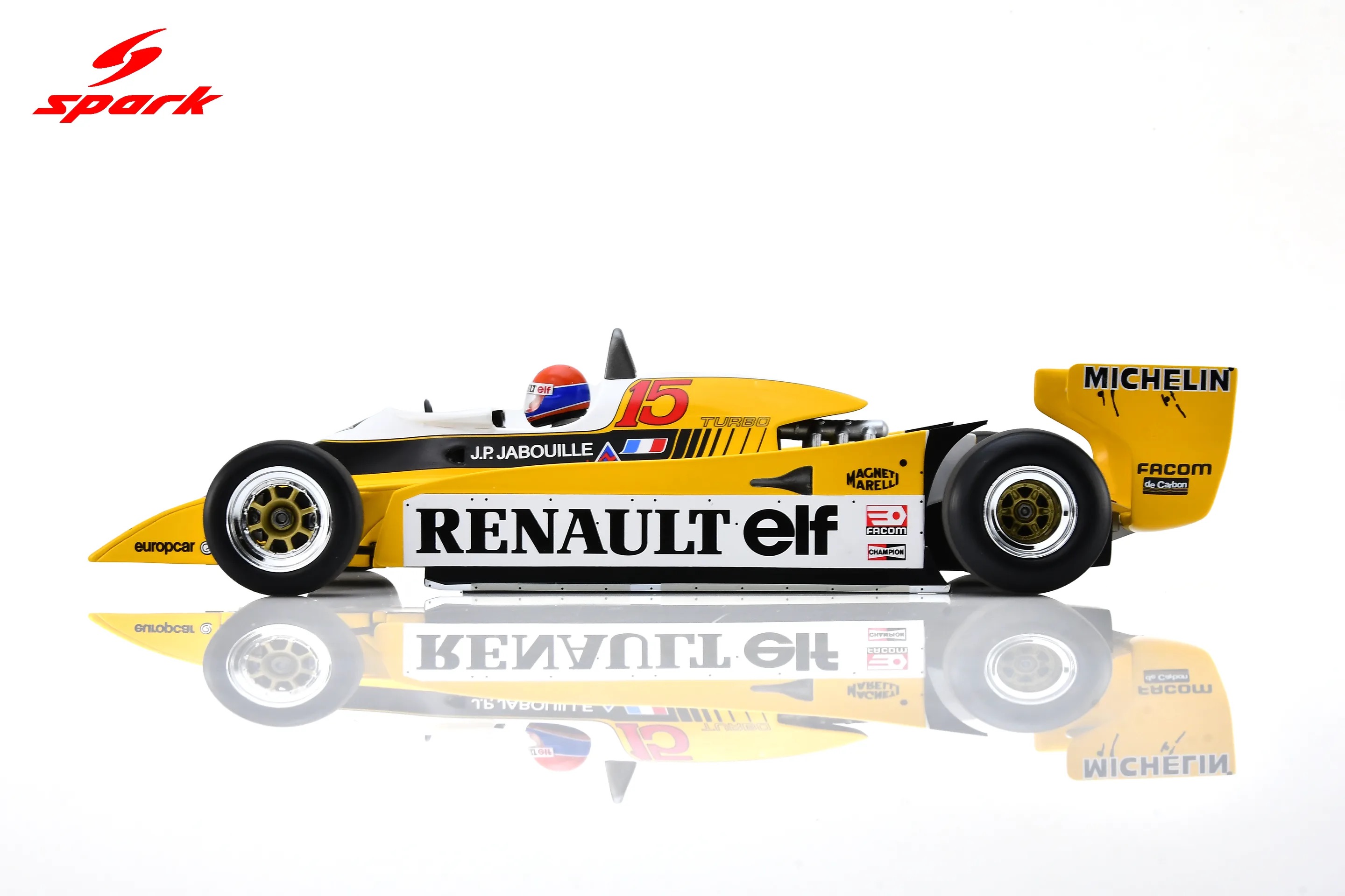 Spark 1:18 Renault RE20 No.15 Jean-Pierre Jabouille Winner Austrian GP 1980 (18S447) - Resin Model 4 Spark 1:18 Renault RE20 No.15 Winner Austrian GP 1980 Jean-Pierre Jabouille (18S447) Diecast Model - Image 5