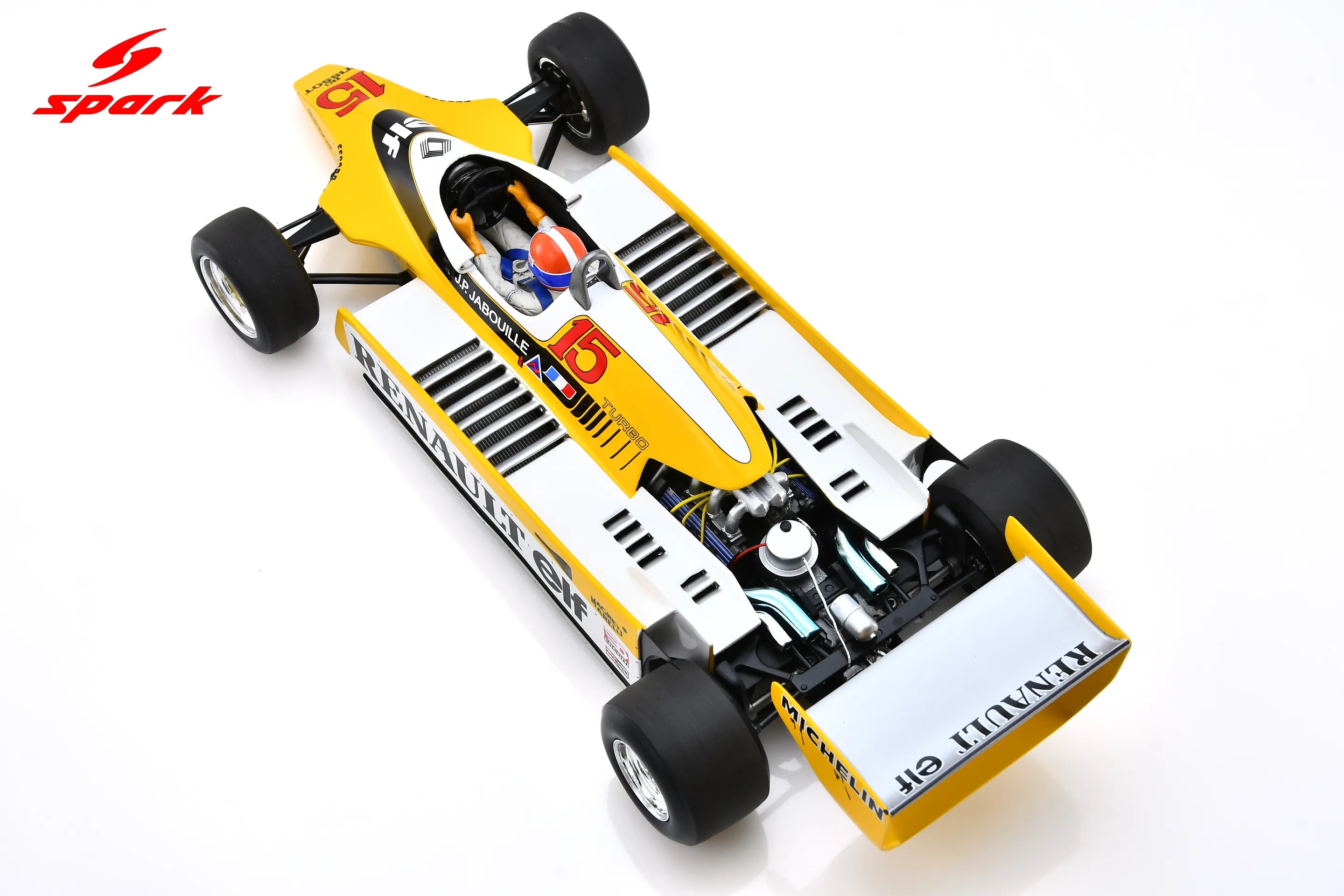 Spark 1:18 Renault RE20 No.15 Jean-Pierre Jabouille Winner Austrian GP 1980 (18S447) - Resin Model 6 Spark 1:18 Renault RE20 No.15 Winner Austrian GP 1980 Jean-Pierre Jabouille (18S447) Diecast Model - Image 8