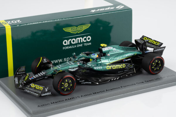 Spark 1:43 Aston Martin AMR25 No.14 US GP 2025 Aston Martin Aramco Formula One Team Fernando Alonso (S9648) Resin Model