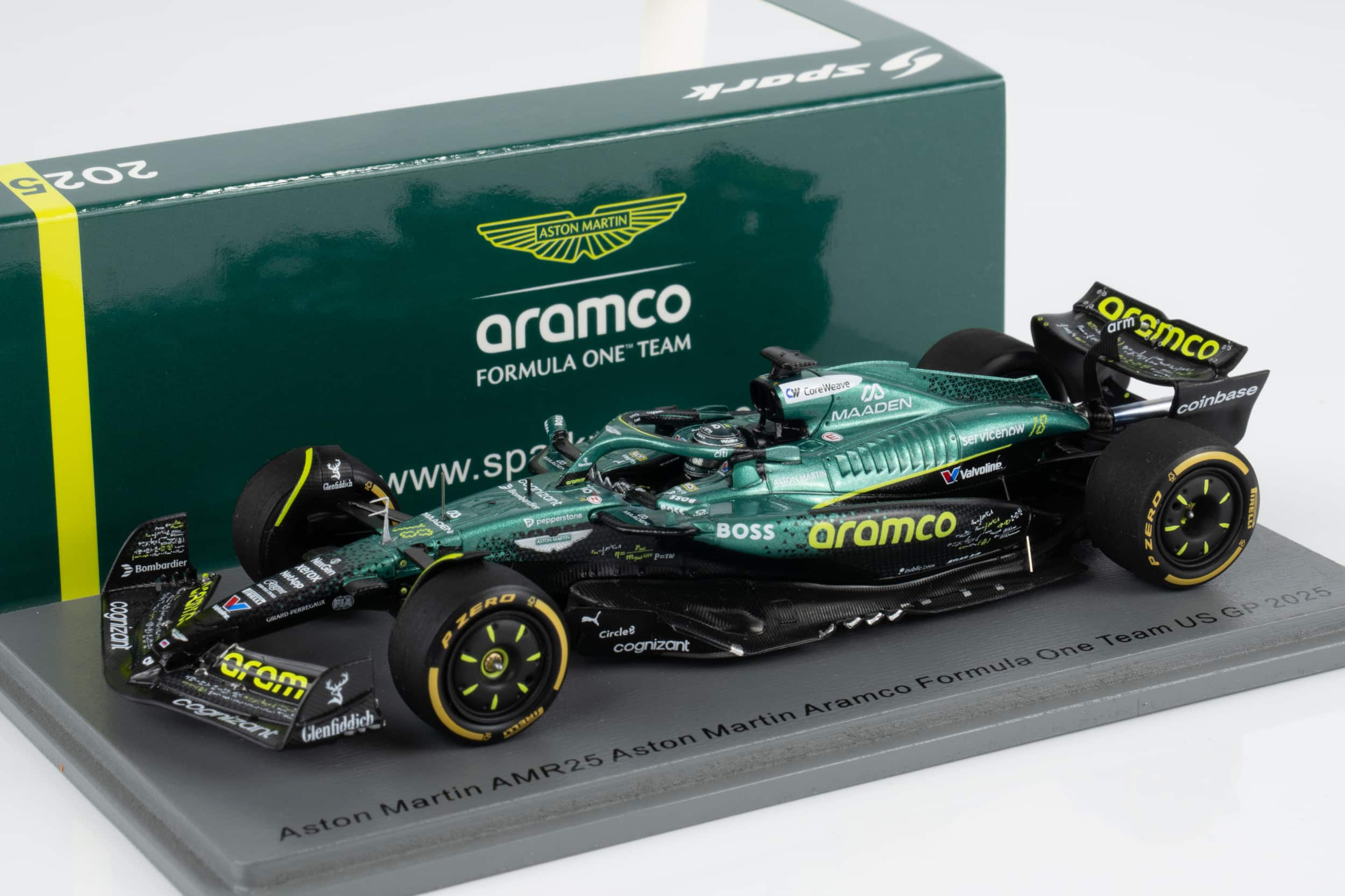 Spark 1:43 Aston Martin AMR25 No.18 US GP 2025 Aston Martin Aramco Formula One Team Lance Stroll (S9649) Resin Model 2 Spark 1:43 Aston Martin AMR25 No.18 US GP 2025 Aston Martin Aramco Formula One Team Lance Stroll (S9649) Resin Model