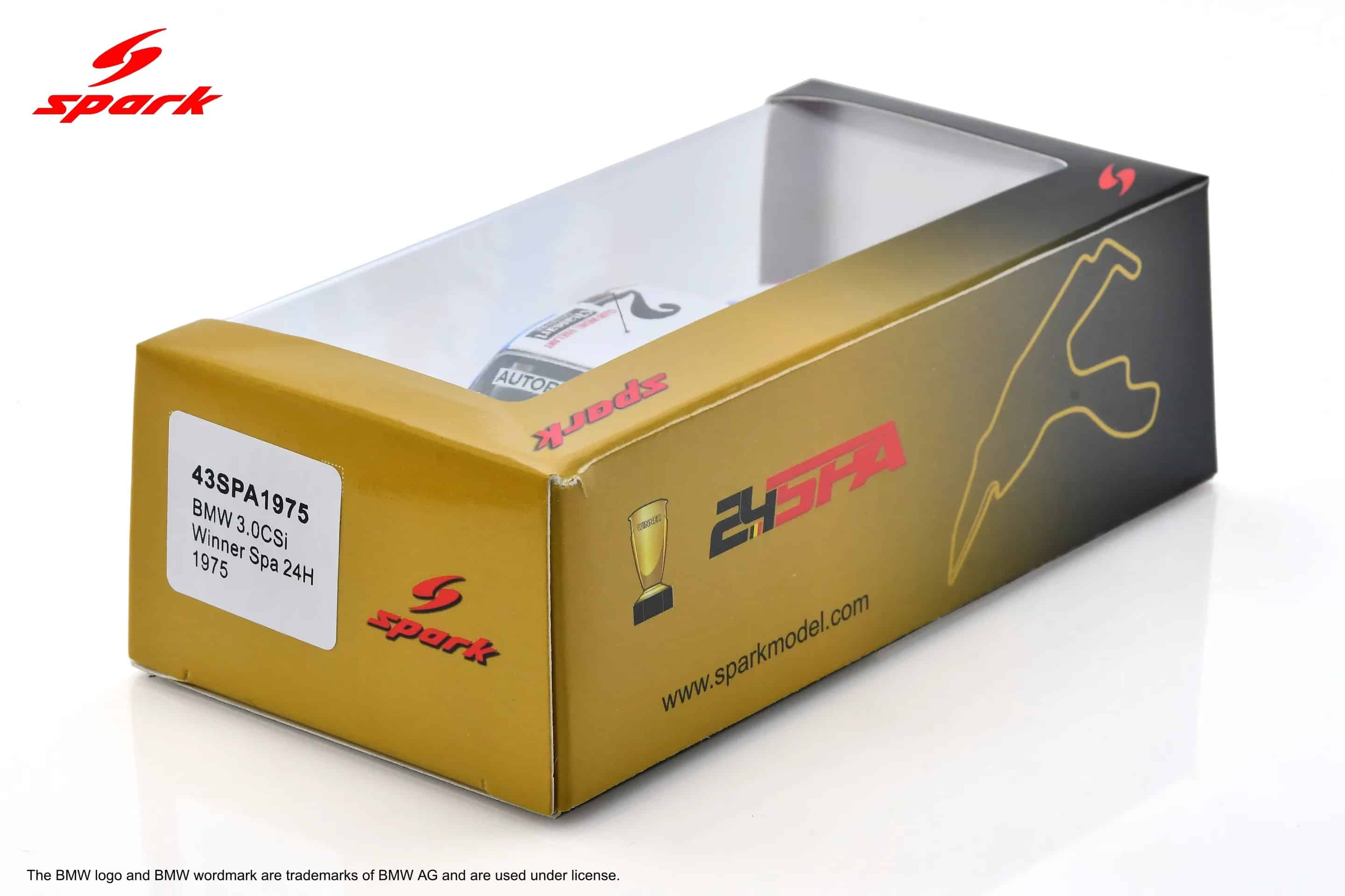 Spark 1:43 BMW 3.0CSi No.2 Jean Xhenceval, Hugues de Fierlant Winner Spa 24H 1975 (43SPA1975) - Resin Model 3 Spark 1:43 BMW 3.0 CSi No.2 Winner 24H Spa 1975 (43SPA1975) Diecast Model - Image 11