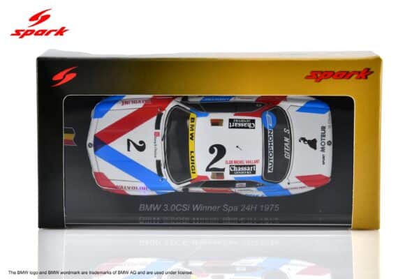 Spark 1:43 BMW 3.0CSi No.2 Jean Xhenceval, Hugues de Fierlant Winner Spa 24H 1975 (43SPA1975) - Resin Model 18 Spark 1:43 BMW 3.0 CSi No.2 Winner 24H Spa 1975 (43SPA1975) Diecast Model - Image 7