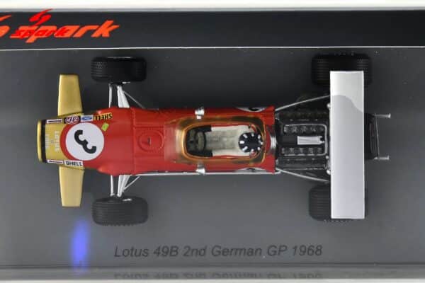 Spark 1:43 Lotus 49B No.3 Dutch GP 1968 Mario Andretti (S6369) - Resin Model 16 Spark 1:43 Lotus 49B No.3 2nd German GP 1968 Graham Hill (S6369) Diecast Model - Image 12