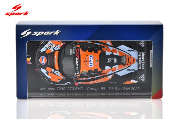 Spark 1:43 McLaren 720S GT3 EVO No.59 6th 24h Spa 2025 Garage 59 J. Loake, M. Kirchhöfer, B. Goethe (SB852) - Limited Edition Resin Model 16 Spark 1:43 McLaren 720S GT3 EVO No.59 Garage 59 24H Spa 2025 (SB852) Diecast Model - Image 9