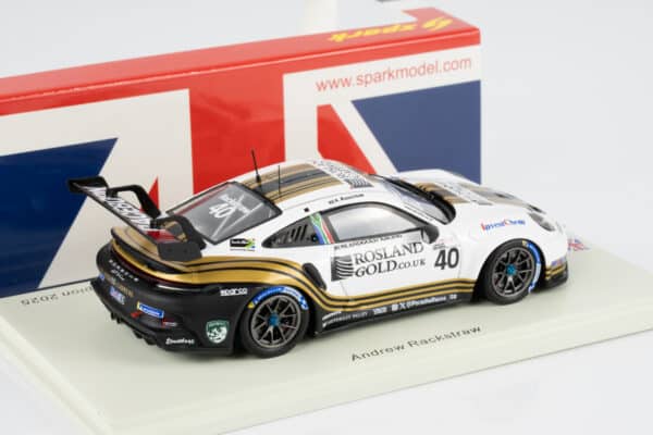 Spark 1:43 Porsche 911 GT3 Cup No.40 Andrew Rackstraw Porsche Carrera Cup Great Britain Champion 2025 (UK040) Limited Edition Resin Model