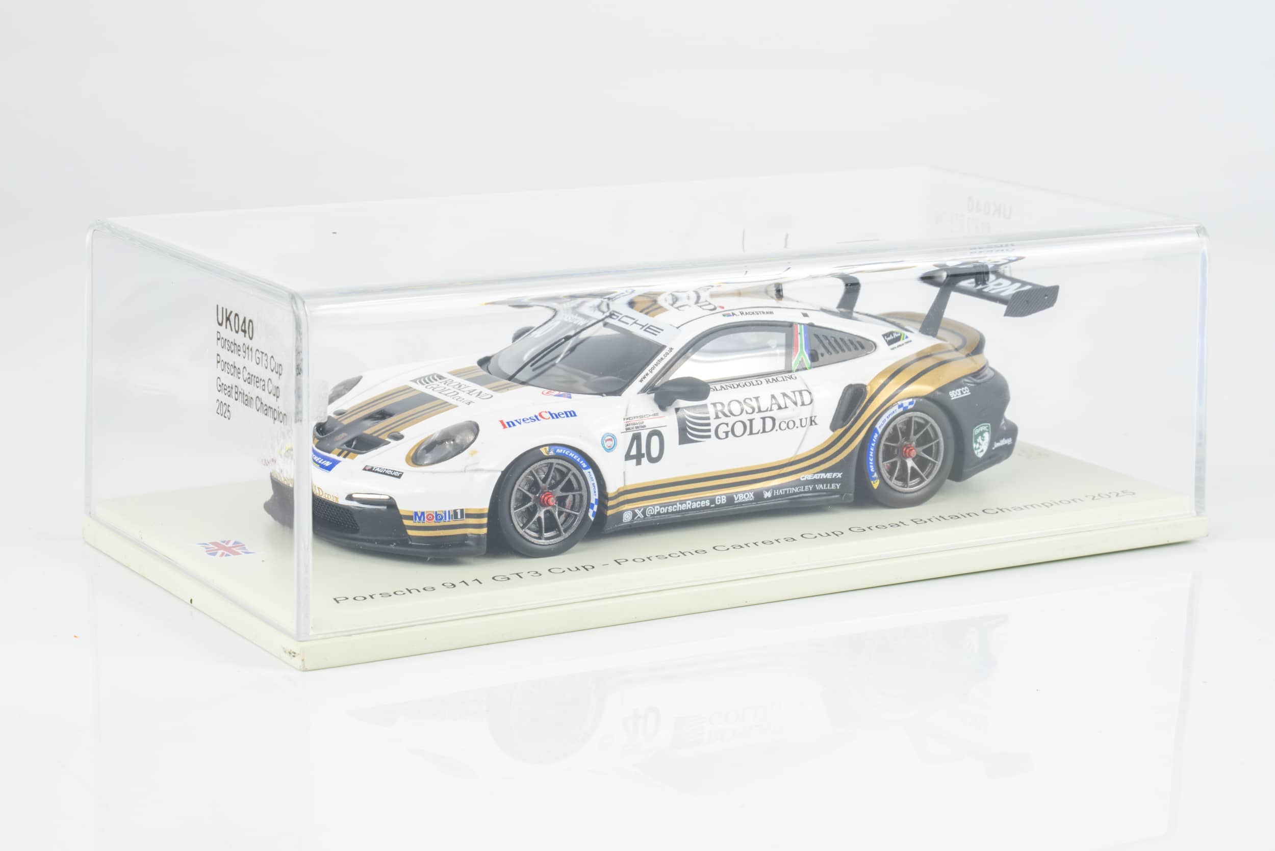 Spark 1:43 Porsche 911 GT3 Cup No.40 Andrew Rackstraw Porsche Carrera Cup Great Britain Champion 2025 (UK040) Limited Edition Resin Model 4 Spark 1:43 Porsche 911 GT3 Cup No.40 Andrew Rackstraw Porsche Carrera Cup Great Britain Champion 2025 (UK040) Limited Edition Resin Model