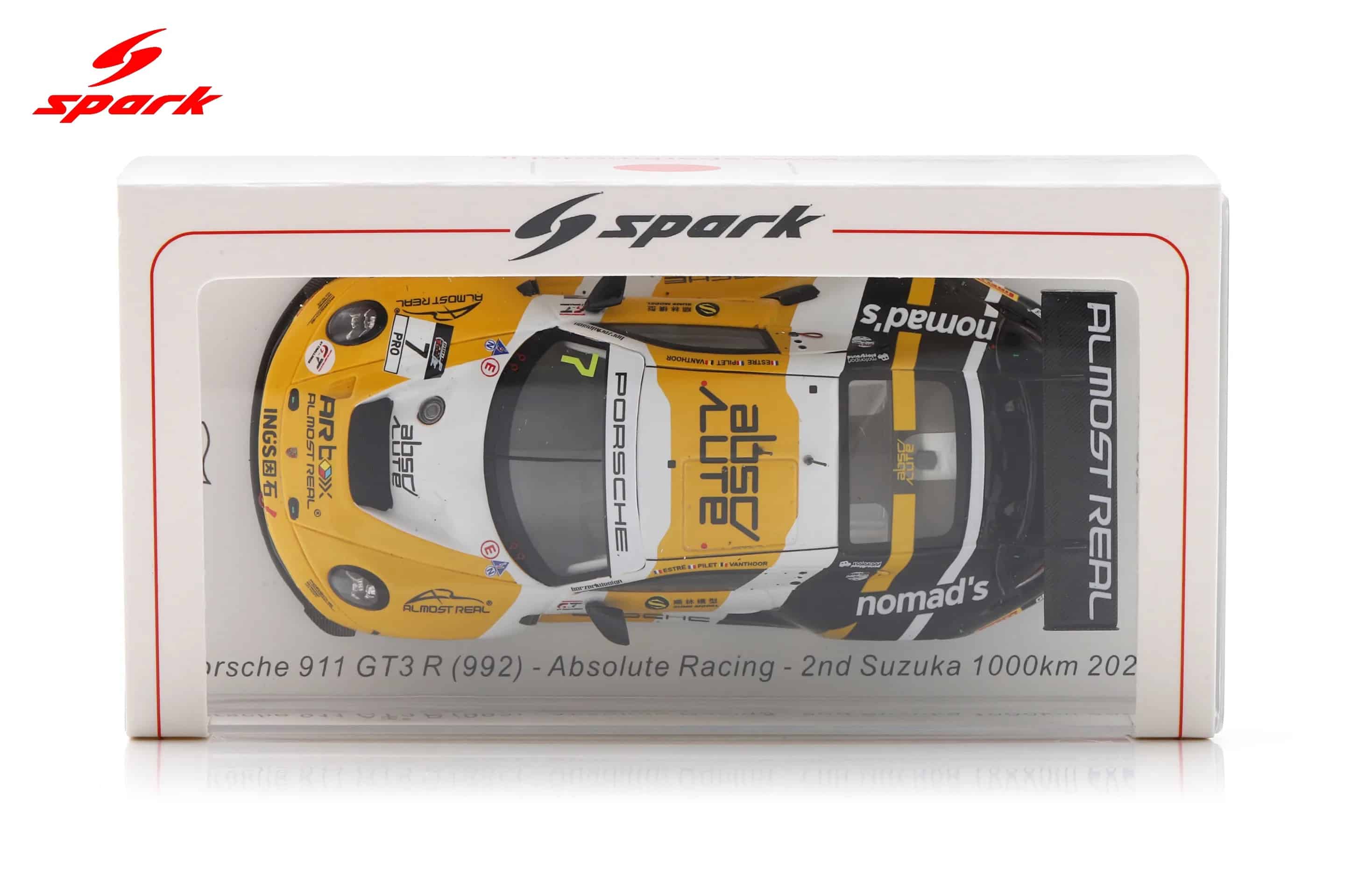 Spark 1:43 Porsche 911 GT3 R (992) No.7 Absolute Racing 2nd Suzuka 1000km 2025 L. Vanthoor K. Estre P. Pilet (SJ185) Resin Model 9 Spark 1:43 Porsche 911 GT3 R (992) No.7 Absolute Racing 2nd Suzuka 1000km 2025 L. Vanthoor K. Estre P. Pilet (SJ185) Resin Model