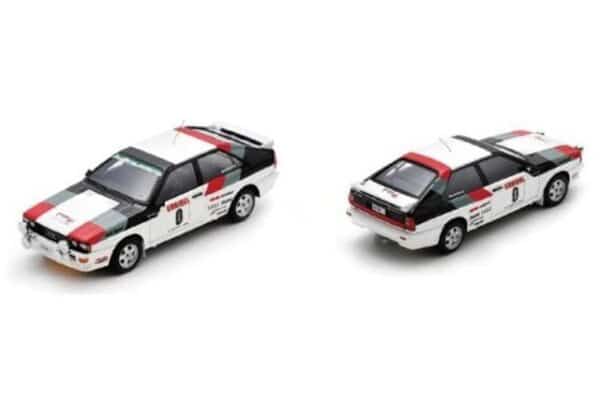 Spark 1:43 Audi Quattro No.0 Audi Sport 1980 Hannu Mikkola / Arne Hertz Rali Urbibel Algarve (S3214) Resin Model