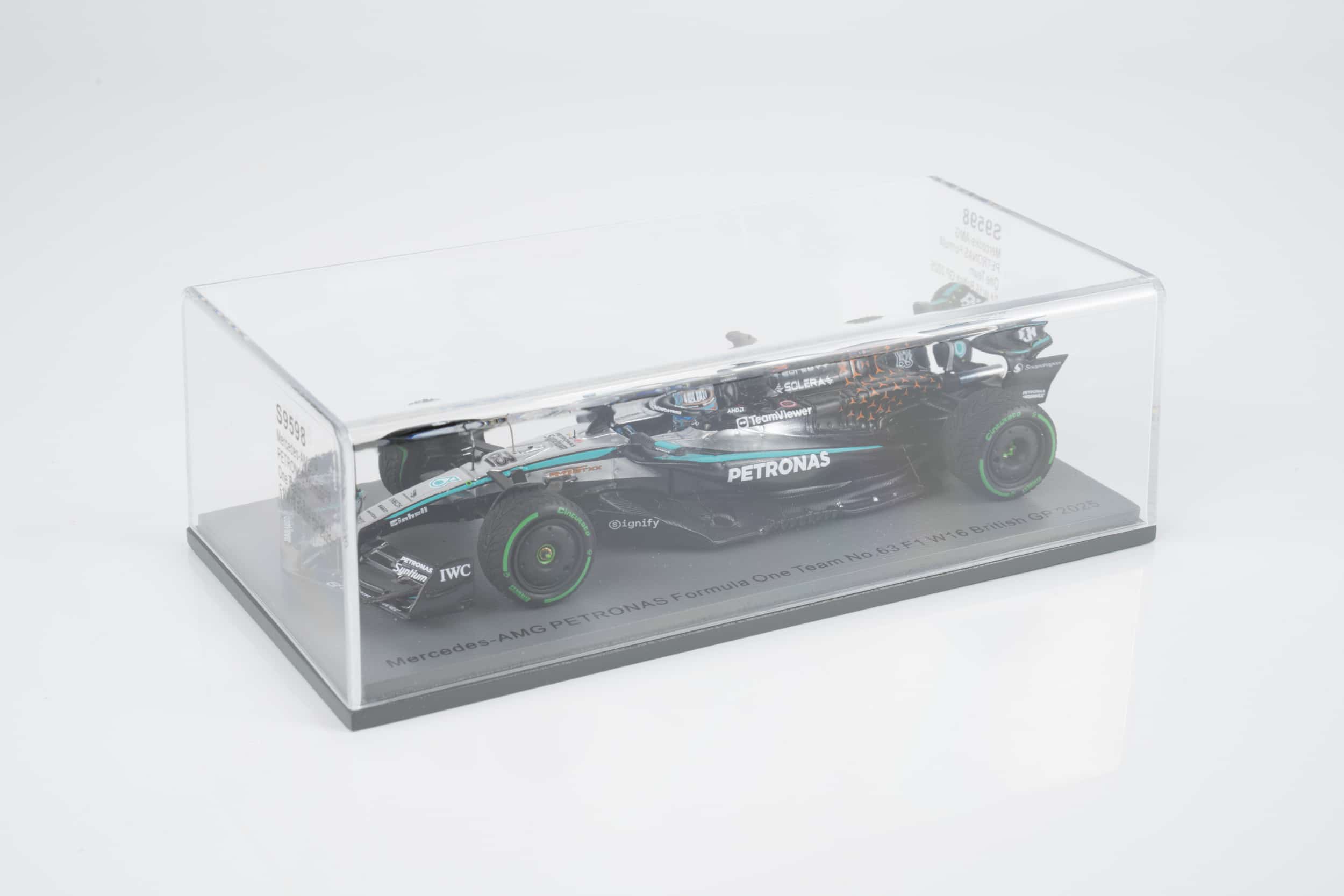 Spark 1:43 Mercedes-AMG W16 No.63 George Russell British GP 2025 (S9598) Resin Model 3 Spark 1:43 Mercedes-AMG W16 No.63 George Russell British GP 2025 – in display case