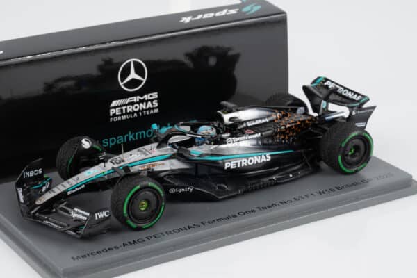 Diecast Model Shop - Model Universe 24 Spark 1:43 Mercedes-AMG W16 No.63 George Russell British GP 2025 – rear view
