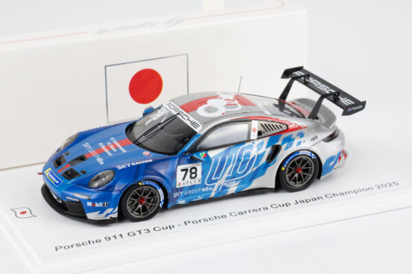 Spark 1:43 Porsche 911 GT3 Cup No.78 Iori Kimura Carrera Cup Japan Champion 2025 – front view