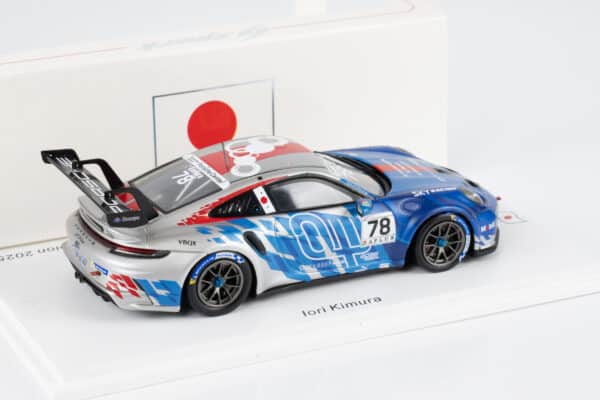 Spark 1:43 Porsche 911 GT3 Cup No.78 Iori Kimura Porsche Carrera Cup Japan Champion 2025 (SJ182) Limited Edition Resin Model 4 Spark 1:43 Porsche 911 GT3 Cup No.78 Iori Kimura Carrera Cup Japan Champion 2025 – rear view