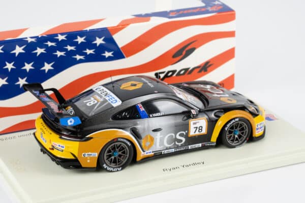 Spark 1:43 Porsche 911 GT3 Cup No.78 Ryan Yardley Carrera Cup North America Champion 2025 – rear view