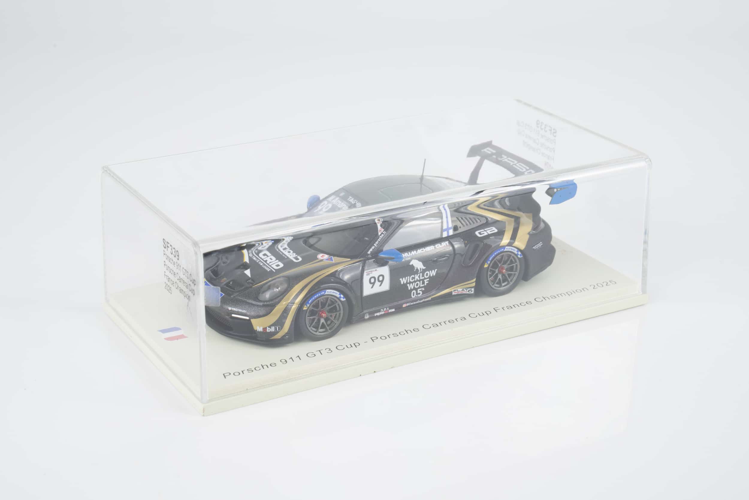 Spark 1:43 Porsche 911 GT3 Cup No.99 Marcus Amand Porsche Carrera Cup France Champion 2025 (SF339) Limited Edition Resin Model 3 Spark 1:43 Porsche 911 GT3 Cup No.99 Marcus Amand Carrera Cup France Champion 2025 – in display case