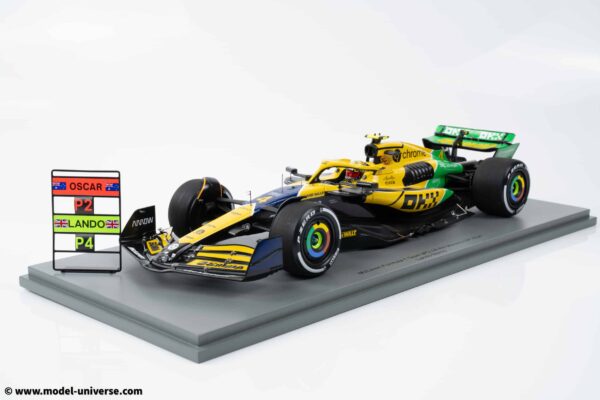 Spark 1:18 McLaren MCL38 Ayrton Senna Tribute #4 Lando Norris Monaco GP 2024 with Pitboard - Resin Model 14 Spark 1:18 McLaren MCL38 Ayrton Senna Tribute #4 Lando Norris Monaco GP 2024 with Pitboard - Resin Model