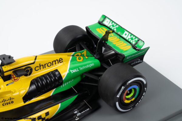 Spark 1:18 McLaren MCL38 Ayrton Senna Tribute #81 Oscar Piastri Monaco GP 2024 with Pitboard - Resin Model 18 Spark 1:18 McLaren MCL38 Ayrton Senna Tribute #81 Oscar Piastri Monaco GP 2024 with Pitboard - Resin Model