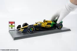 Spark 1:18 McLaren MCL38 Ayrton Senna Tribute #81 Oscar Piastri Monaco GP 2024 with Pitboard - Resin Model