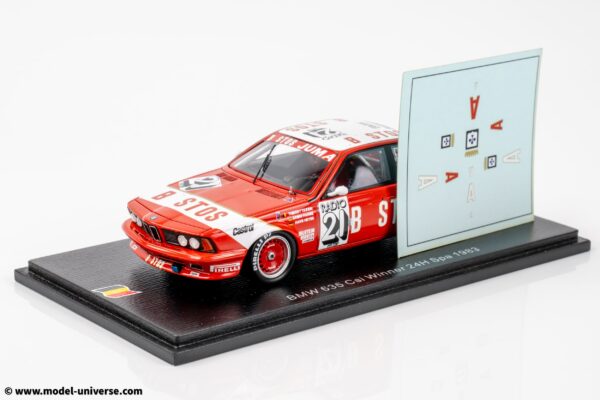 Spark - 1:43 BMW 635 CSI No.21 Winner 24h Spa 1983 Tassin, Heyer, Hahne - Resin Model 9 Spark - 1:43 BMW 635 CSI No.21 Winner 24h Spa 1983 Tassin, Heyer, Hahne - Resin Model
