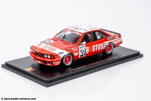 Spark - 1:43 BMW 635 CSI No.21 Winner 24h Spa 1983 Tassin, Heyer, Hahne - Resin Model 11 Spark - 1:43 BMW 635 CSI No.21 Winner 24h Spa 1983 Tassin, Heyer, Hahne - Resin Model