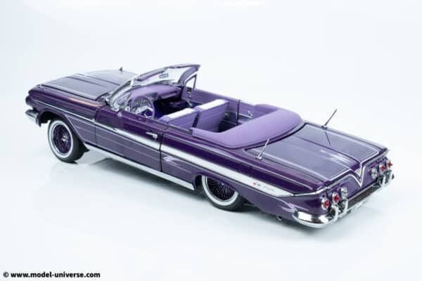 Sun Star - 1:18 Chevrolet Impala 1961 Open Convertible Lowrider Purple - Diecast Model