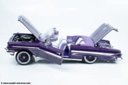 Sun Star - 1:18 Chevrolet Impala 1961 Open Convertible Lowrider Purple - Diecast Model