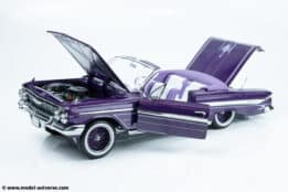 Sun Star - 1:18 Chevrolet Impala 1961 Open Convertible Lowrider Purple - Diecast Model