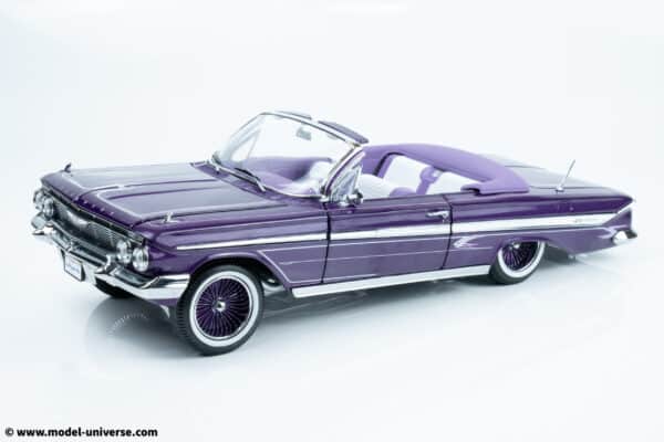Sun Star - 1:18 Chevrolet Impala 1961 Open Convertible Lowrider Purple - Diecast Model