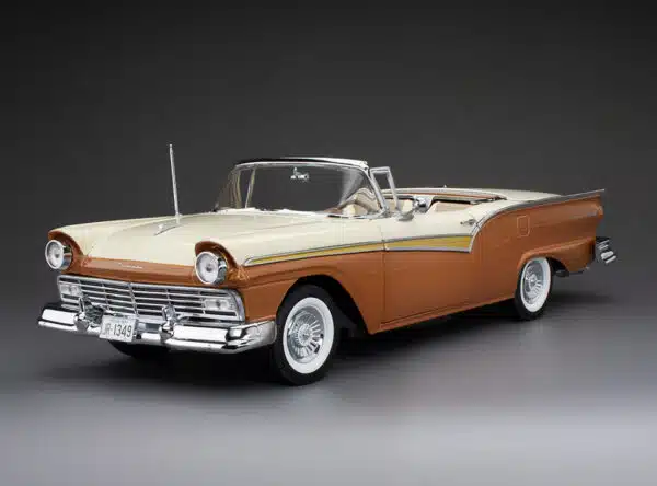 sun star ford fairlane 500 skylinder bronze colonial white 1957 diecast model 1349 image2