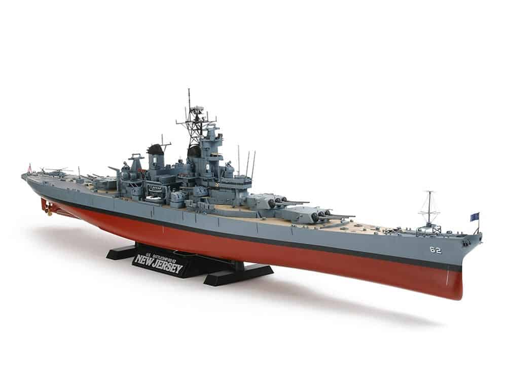tamiya - 1:350 us battleship bb-62 new jersey model kit (78028)