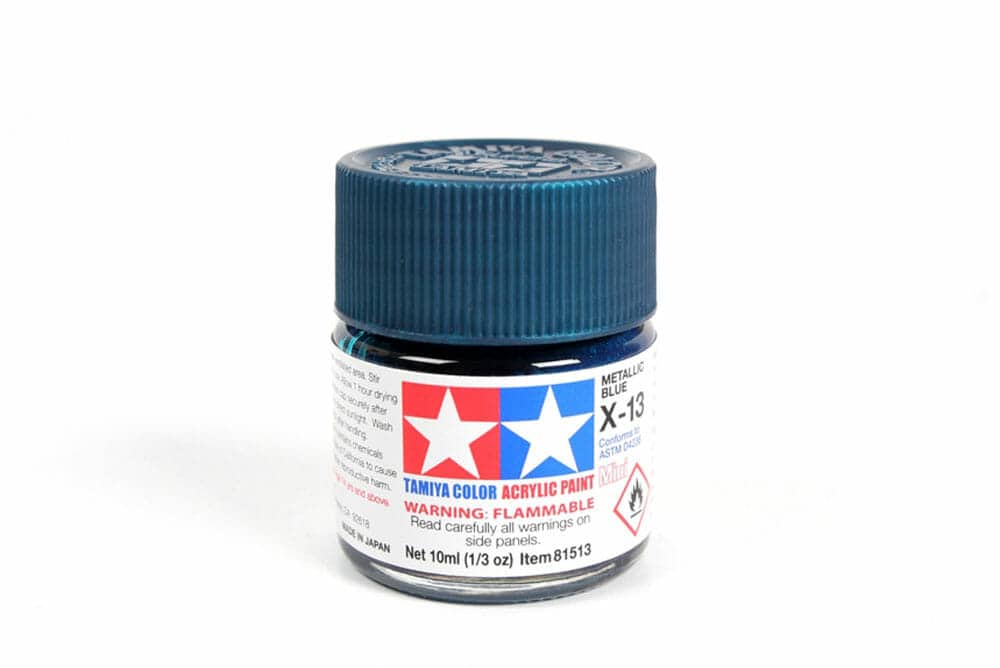 tamiya - 10ml acrylic mini x-13metallic blue paint (81513)