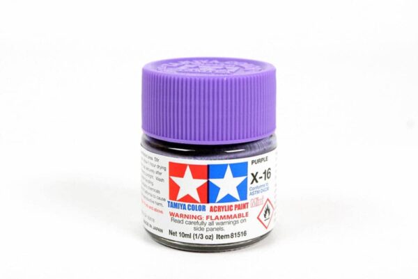 tamiya - 10ml acrylic mini x-16 purple paint (81516)