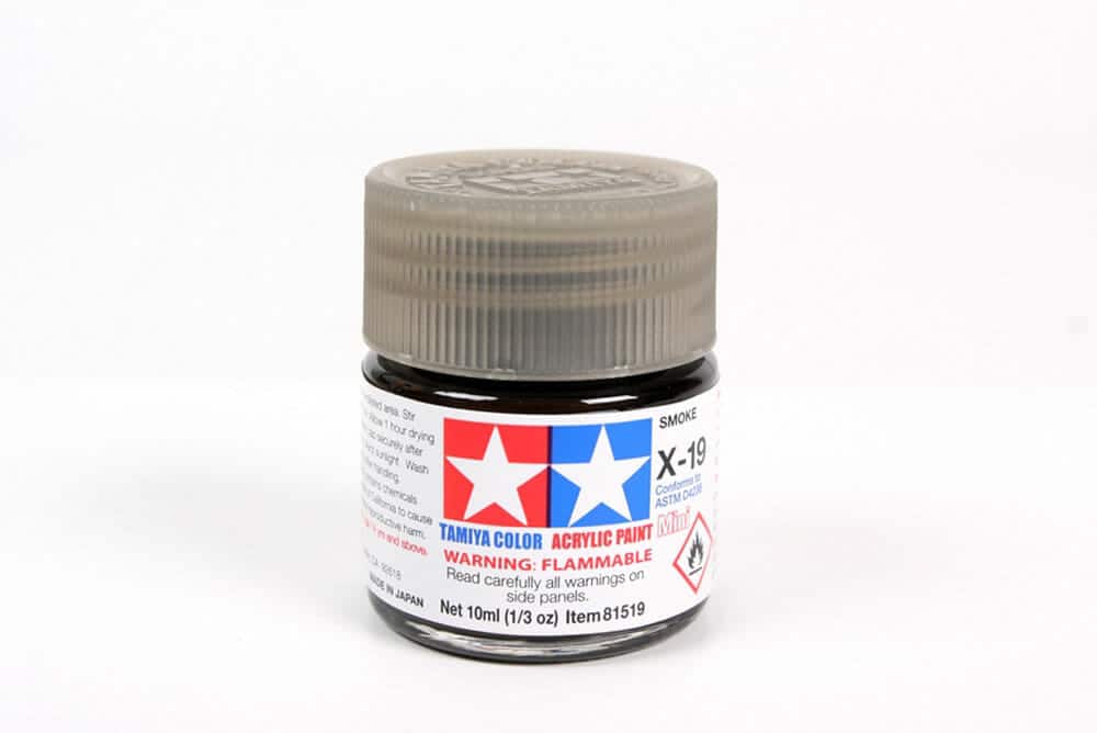 tamiya - 10ml acrylic mini x-19 smoke paint (81519)
