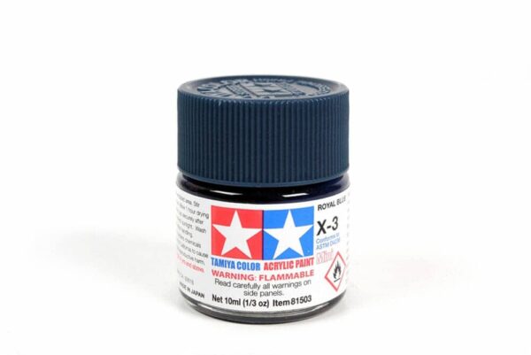 tamiya - 10ml acrylic mini x-3 royal blue paint (81503)